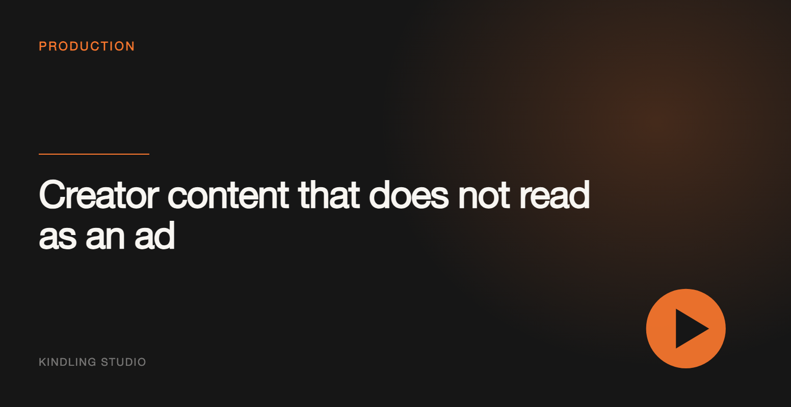 Creator Content That Does Not Read as an Ad